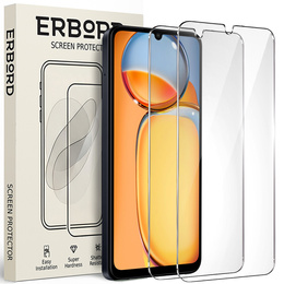 2x Μετριασμένο γυαλί για Xiaomi Redmi 13C / Poco C65, ERBORD 9H Hard Glass στην οθόνη
