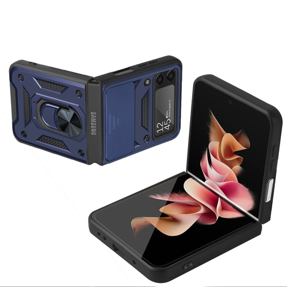 Θήκη για Samsung Galaxy Z Flip3 5G, CamShield Slide, μπλε