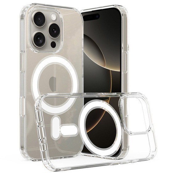 Μαγνητική θήκη MagSafe για iPhone 16 Pro Max, ERBORD CrystalMag, διαφανής + Γυαλί οθόνης