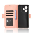 Θήκη με πτερύγιο για Realme GT 7 / 7T, Card Slot, ροζ