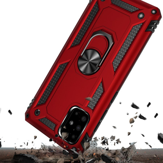 θωρακισμένη θήκη για Samsung Galaxy A51, Nox Case Ring, κόκκινη