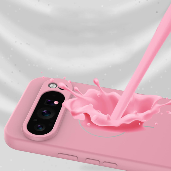 Θήκη σιλικόνης για Google Pixel 10 / 10 Pro, για MagSafe, ροζ