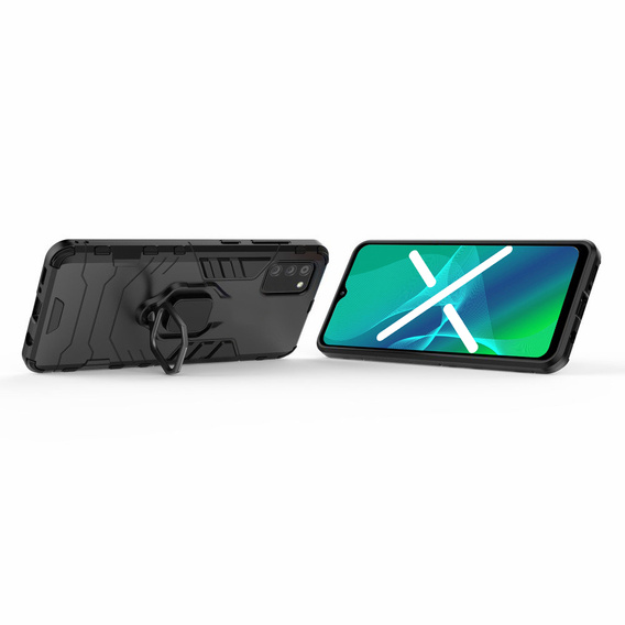 Θήκη για Samsung Galaxy A03s, Kickstand Ring, μαύρη