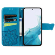 Θήκη με πτερύγιο για Samsung Galaxy A17 5G, πορτοφόλι, πεταλούδα, μπλε