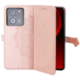 Θήκη με πτερύγιο για Xiaomi 13T / 13T Pro, Mandala, ροζ rose gold
