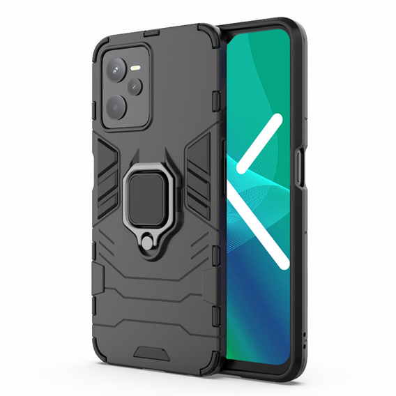 Θήκη για Realme C35, Kickstand Ring, μαύρη