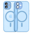 Θήκη για iPhone 16 Plus, για MagSafe, ERBORD Μatt Case, μπλε + Γυαλί οθόνης