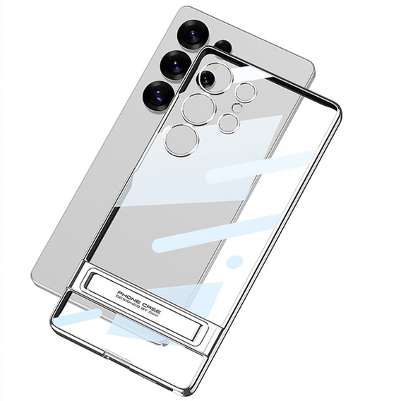 Θήκη για Samsung Galaxy S25 Ultra, GKK Kickstand Hard Case, ασημένια