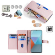 Θήκη με πτερύγιο για Xiaomi Redmi Note 13 Pro 5G, Wallet Zipper Pocket, ροζ