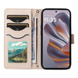 θήκη πτερύγιο για Motorola Edge 50 Neo / Motorola ThinkPhone 25, Rhombus Crossbody Leather, μπεζ