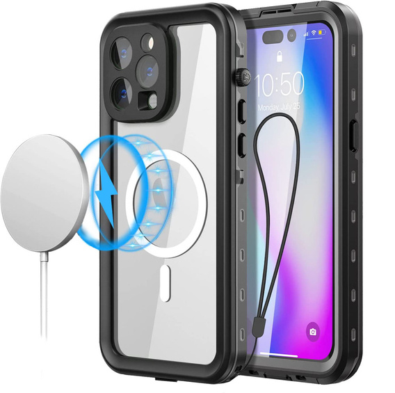 Αδιάβροχη θήκη για iPhone 14 Pro Max, Redpepper, για MagSafe, μαύρη