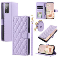 θήκη πτερύγιο για Samsung Galaxy S20 FE, Rhombus Crossbody Leather, μωβ