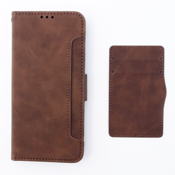 Θήκη με πτερύγιο για Motorola Moto G54 5G, Card Slot, καφέ