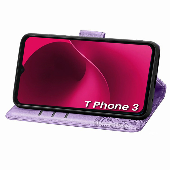 Θήκη με πτερύγιο για T Phone 3 5G, Butterfly, μωβ
