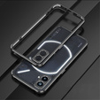 Θήκη για Nothing Phone 2a, Armor Bumper, με κάλυμμα φακού, μαύρο / ασημί