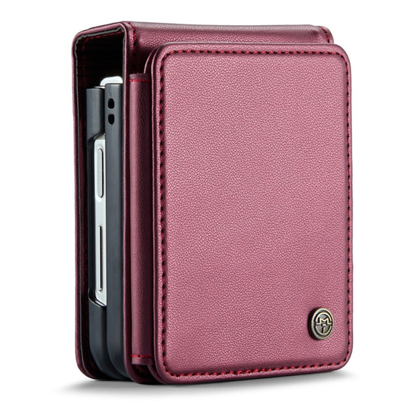 CASEME flip case για Samsung Galaxy Z Flip5 5G, Litchi Wallet, κόκκινη