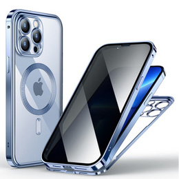 Θήκη για iPhone 13 Pro, Privacy Dual Glass, για MagSafe, μπλε