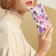 Θήκη με πτερύγιο για Samsung Galaxy A25 5G, Wallet, marble & flowers, ροζ + γυαλί 9H