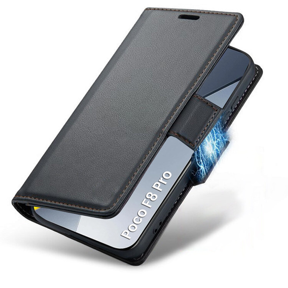 Θήκη με καπάκι ERBORD Glossy Litchi για Xiaomi Poco F8 Pro