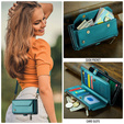 θήκη CASEME για Samsung Galaxy S25 FE, RFID Leather Wallet, με λουράκι ώμου, πράσινη