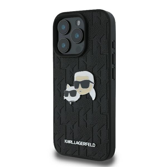 Θήκη Karl Lagerfeld Hardcase Monogram Karl & Choupette Head Pin για iPhone 16 Pro