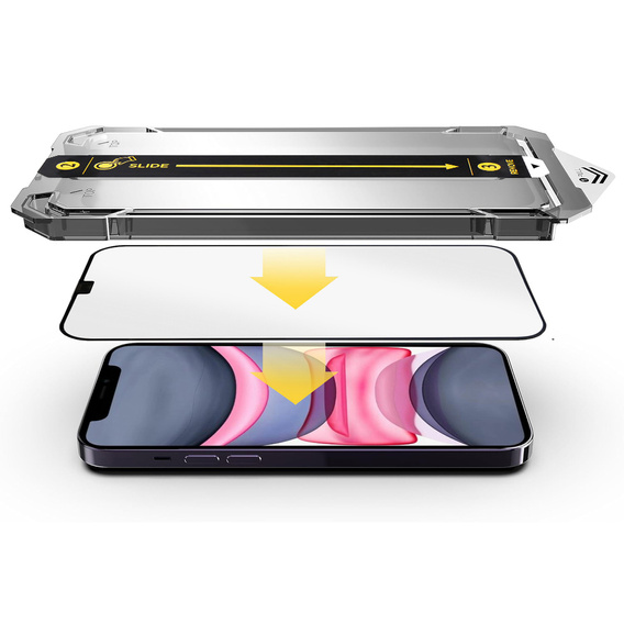 2x Μετριασμένο γυαλί για iPhone 11 / XR, ERBORD Easy App Full Screen Protector