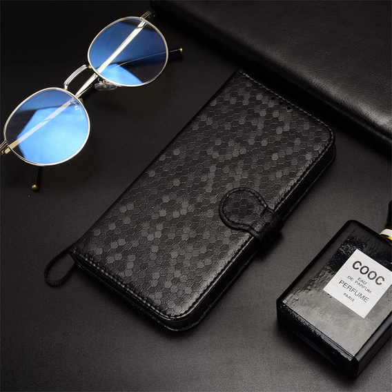 θήκη πτερύγιο για Realme C71, Wallet Rhombus, μαύρη