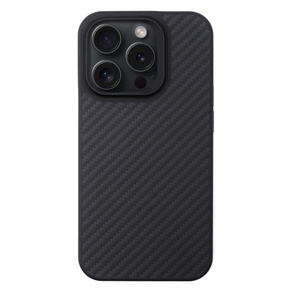 Θήκη για iPhone 15 Pro Max, Aramid Fiber Cover, μαύρη