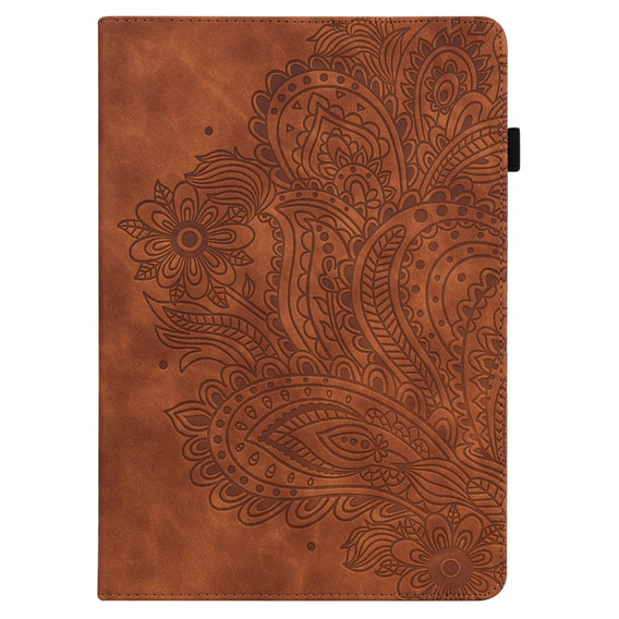 θήκη με πτερύγιο για Xiaomi Redmi Pad SE 11", flower, καφέ
