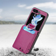 Θήκη για Samsung Galaxy Z Flip7 FE / Z Flip6, Card Slot Ring Case, μωβ