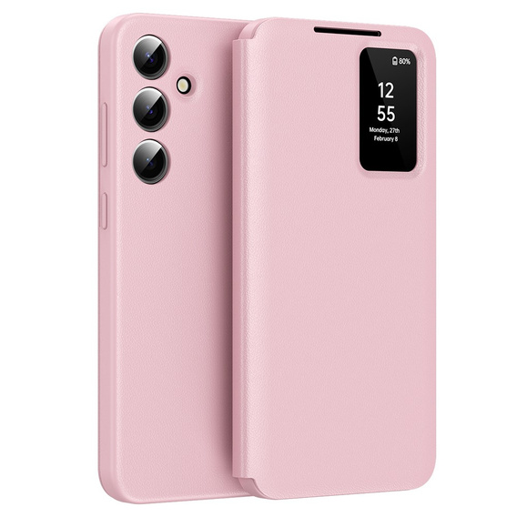 Αναδιπλούμενη θήκη για Samsung Galaxy S23 FE, Smart View Wallet, ροζ