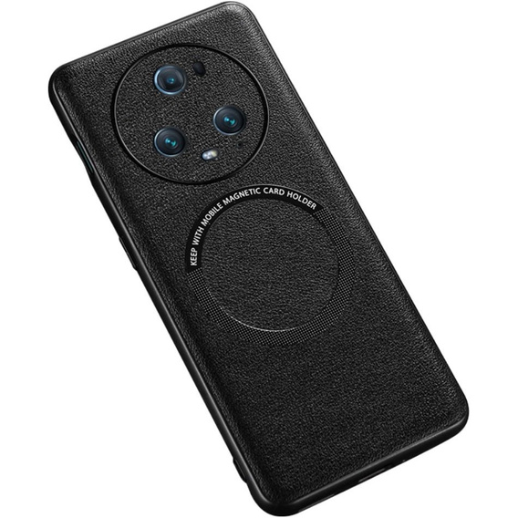 Θήκη για Honor Magic 5 Pro, Leather Hybrid MagSafe, μαύρη