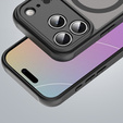 Ματ θήκη για iPhone 17 Pro, για MagSafe, με προστασία κάμερας, μαύρο