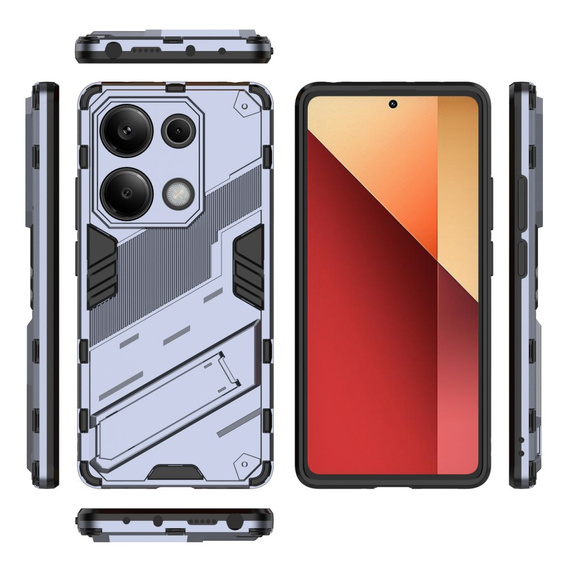 Θήκη για Xiaomi Redmi Note 13 Pro 4G / Xiaomi Redmi Note 14S / Xiaomi Poco M6 Pro 4G, Military kickstand, σκούρο μπλε