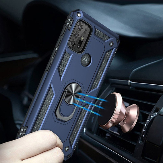 θωρακισμένη θήκη για Motorola Moto G10/G30, Nox Case Ring, μπλε