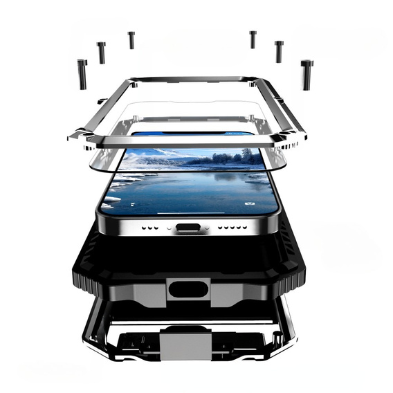 Θωρακισμένη θήκη για iPhone 16E, R-JUST, ασημένια