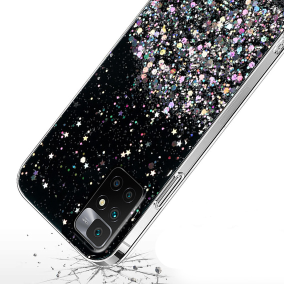 Θήκη για Xiaomi Redmi 10, Glittery, μαύρη