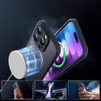 Θήκη για iPhone 16 Pro Max, για MagSafe, ERBORD Μatt Case, μαύρη + Γυαλί οθόνης