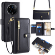 Θήκη με πτερύγιο για Realme 14 Pro+ 5G, Wallet Zipper Pocket, μαύρη