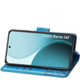 Θήκη πτερύγιο για Oppo Reno 14F, πορτοφόλι, πεταλούδα, μπλε