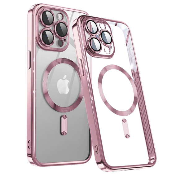 Θήκη για iPhone 16 Pro, Electro MagSafe, ροζ + Γυαλί για την οθόνη