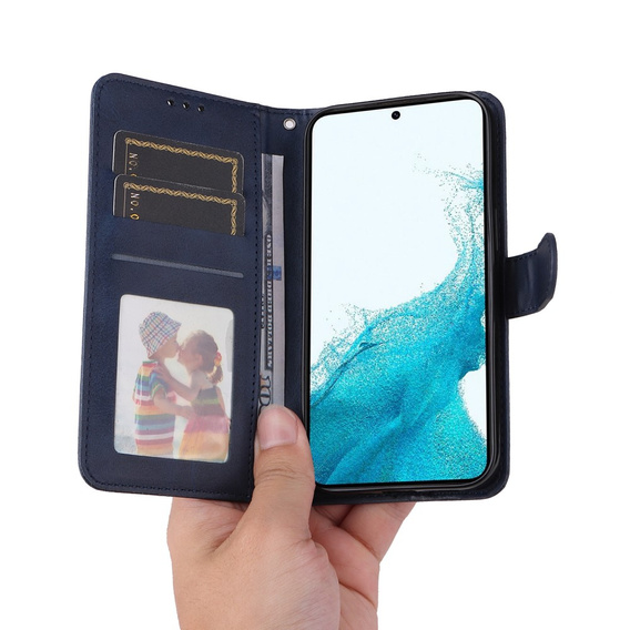 Θήκη με πτερύγιο για Samsung Galaxy A34 5G, Leather Wallet, σκούρο μπλε