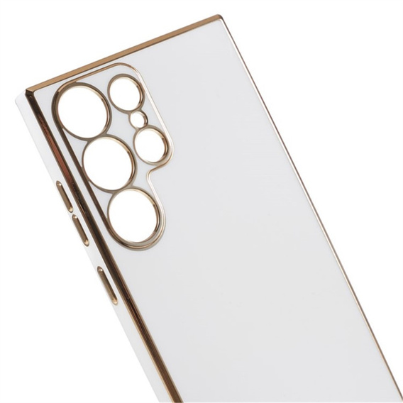 Θήκη για Samsung Galaxy S24 Ultra, Glamour CamShield, λευκή