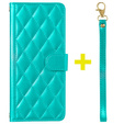 θήκη πτερύγιο για Samsung Galaxy A16, Rhombus Crossbody Leather, πράσινη