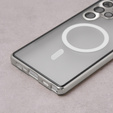 Μαγνητική θήκη MagSafe Dual Glass για Samsung Galaxy S23 Ultra, ασημένια