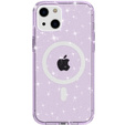 Θήκη για iPhone 14, Dropproof MagSafe Glitter, μωβ