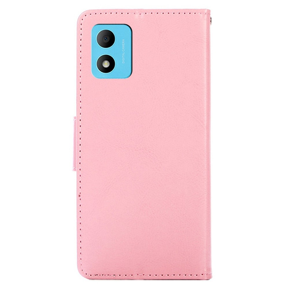 Θήκη με πτερύγιο για TCL 305i, PU Leather Wallet Case, ροζ