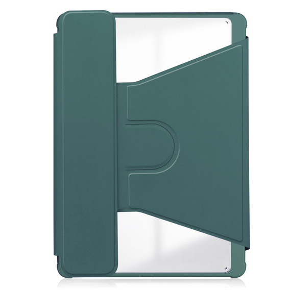 Θήκη πληκτρολογίου για Samsung Galaxy Tab S9 FE+ Plus, Rotary 360° Leather, σκούρα πράσινη