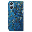 Θήκη με πτερύγιο για Oppo A17, Wallet flowers, μπλε