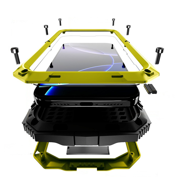 Θήκη R-JUST με βάση και ενσωματωμένο γυαλί για iPhone 17 Pro Max